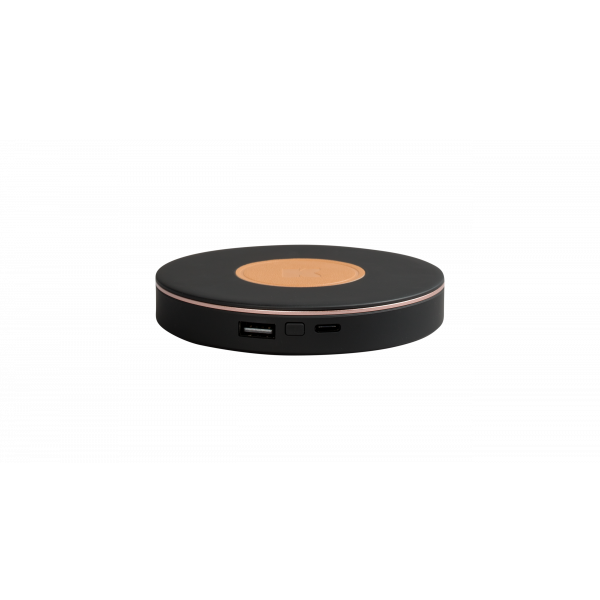 wiCHARGE GO, Black Wireless charging pad w. power bank