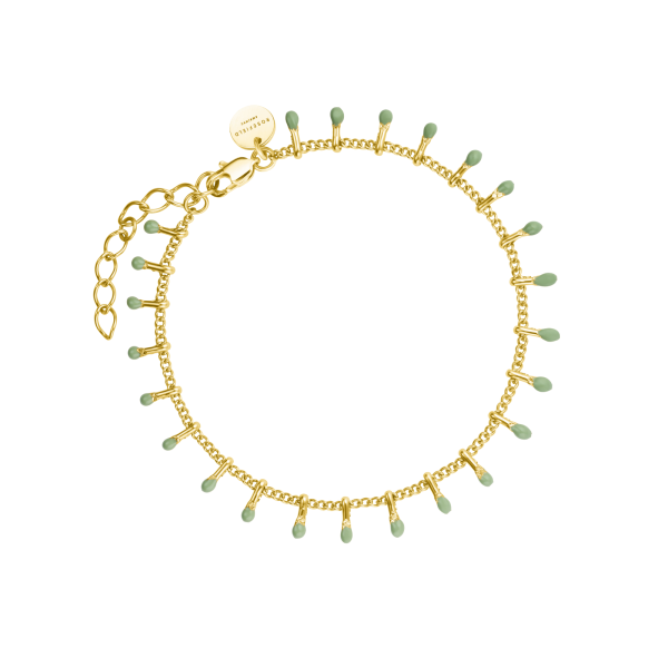 Green Drip Bracelet - Gold