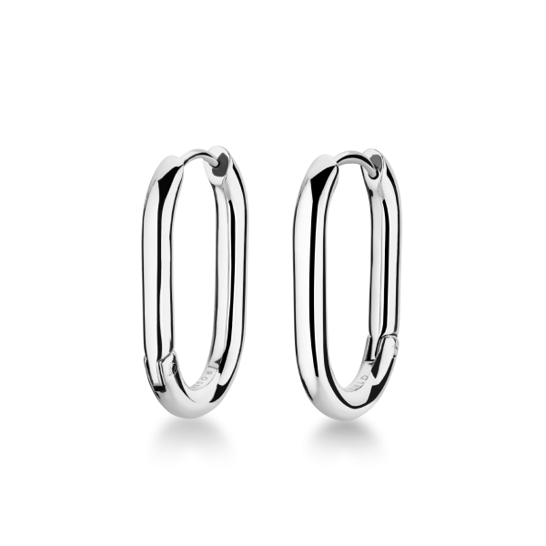 Large Oval Hoops - Silver