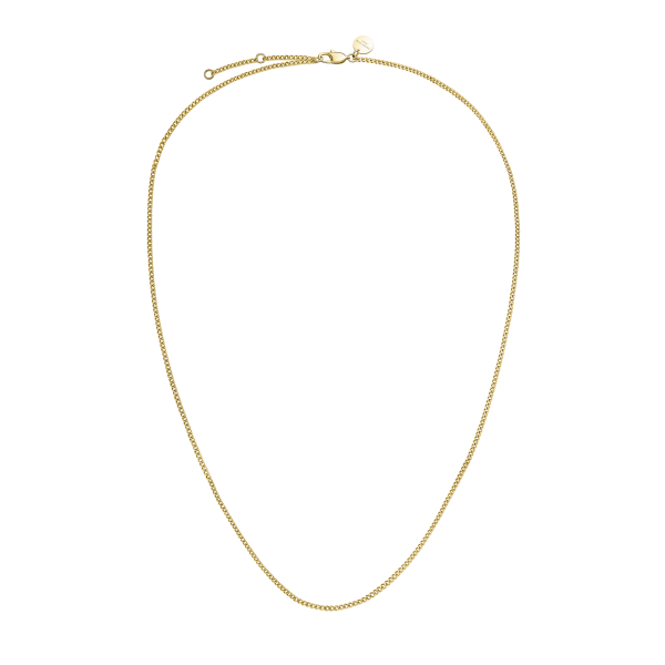 Flat Curb Necklace - Gold