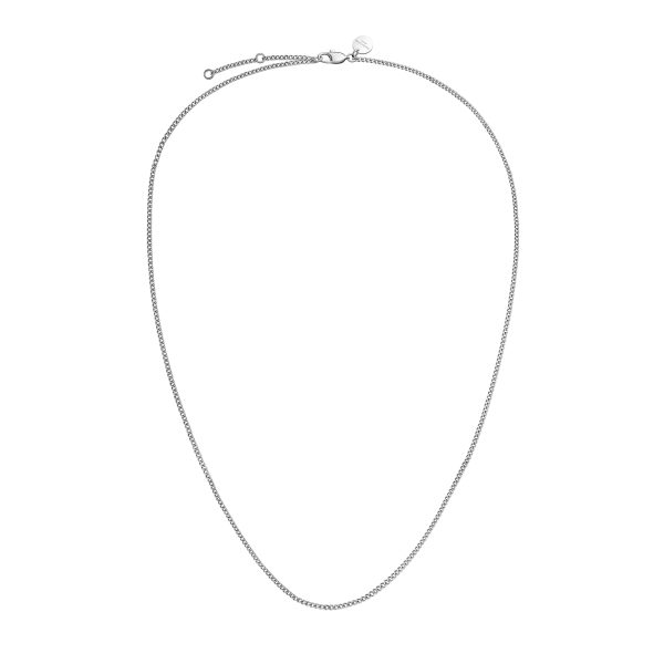 Flat Curb Necklace - Silver