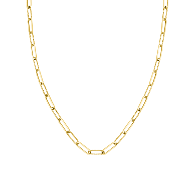 Hammered Chain Necklace - Gold