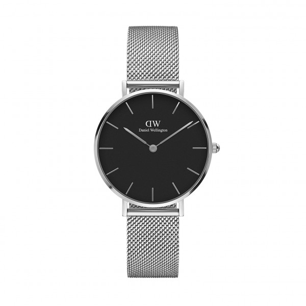 DW - Classic Petite Sterling Silver Black 28MM | 32MM | 36MM