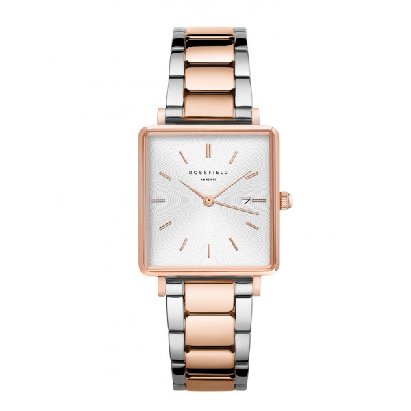 The Boxy White Sunray Steel Silver Rose gold Duo