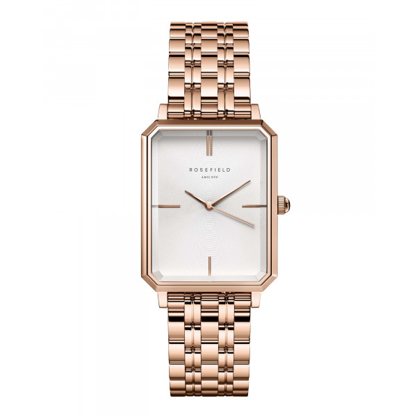 The Octagon White Sunray Steel Rose Gold